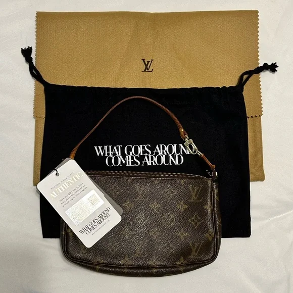 LOUIS VUITTON MONOGRAM CANVAS POCHETTE- Vintage Pre-loved - Authentic with tags - Picture 10 of 12